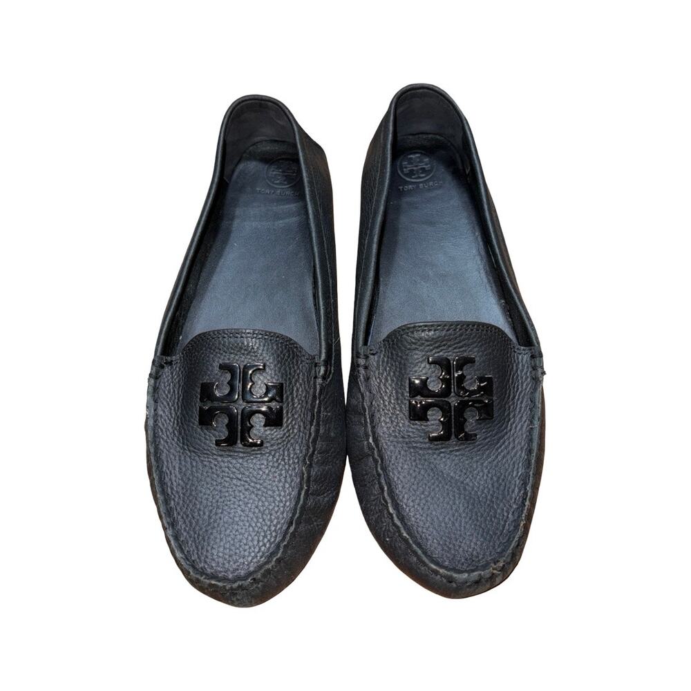 Tory Burch Lowell Black Pebbled Leather Driving Loafers   Size: 11M Women's